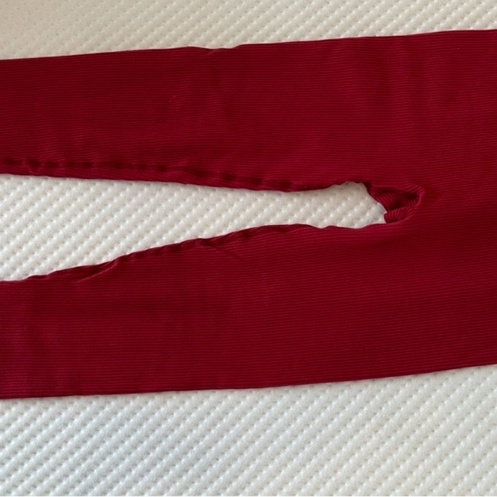 Red Ribbed Crop Top  burgundy ribbed workout set.